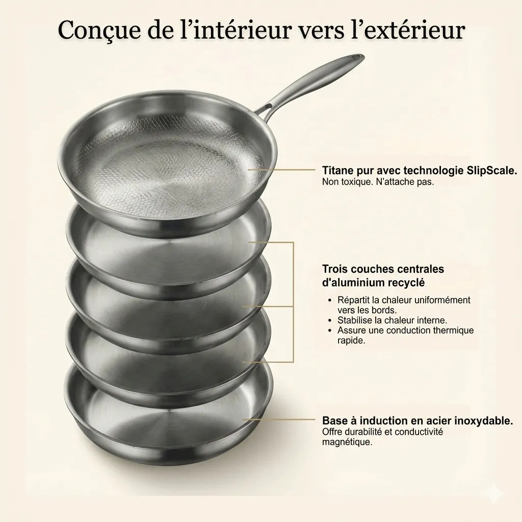 Poêle en Titane Pur TitanPro™ G5