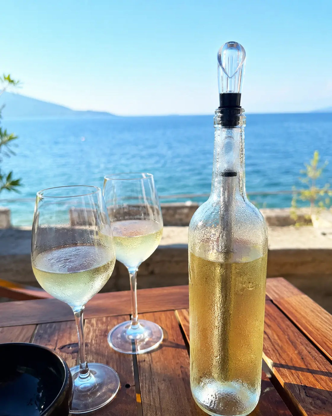 Refreshing chilled wine lifestyle scene