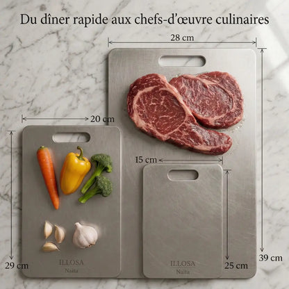 Naïta - set de 3 planches à découper en titane