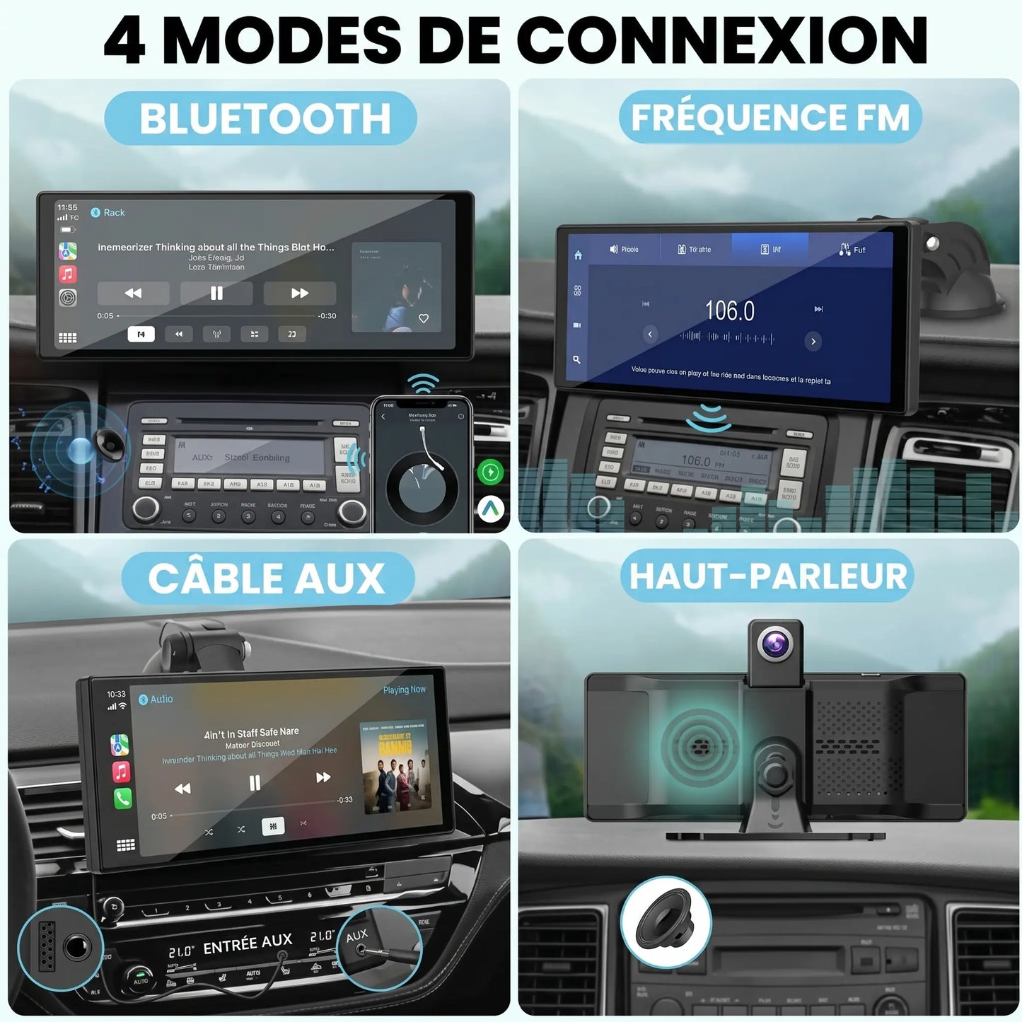 Drive Pro - Écran CarPlay Sans Fil + Caméra 4K