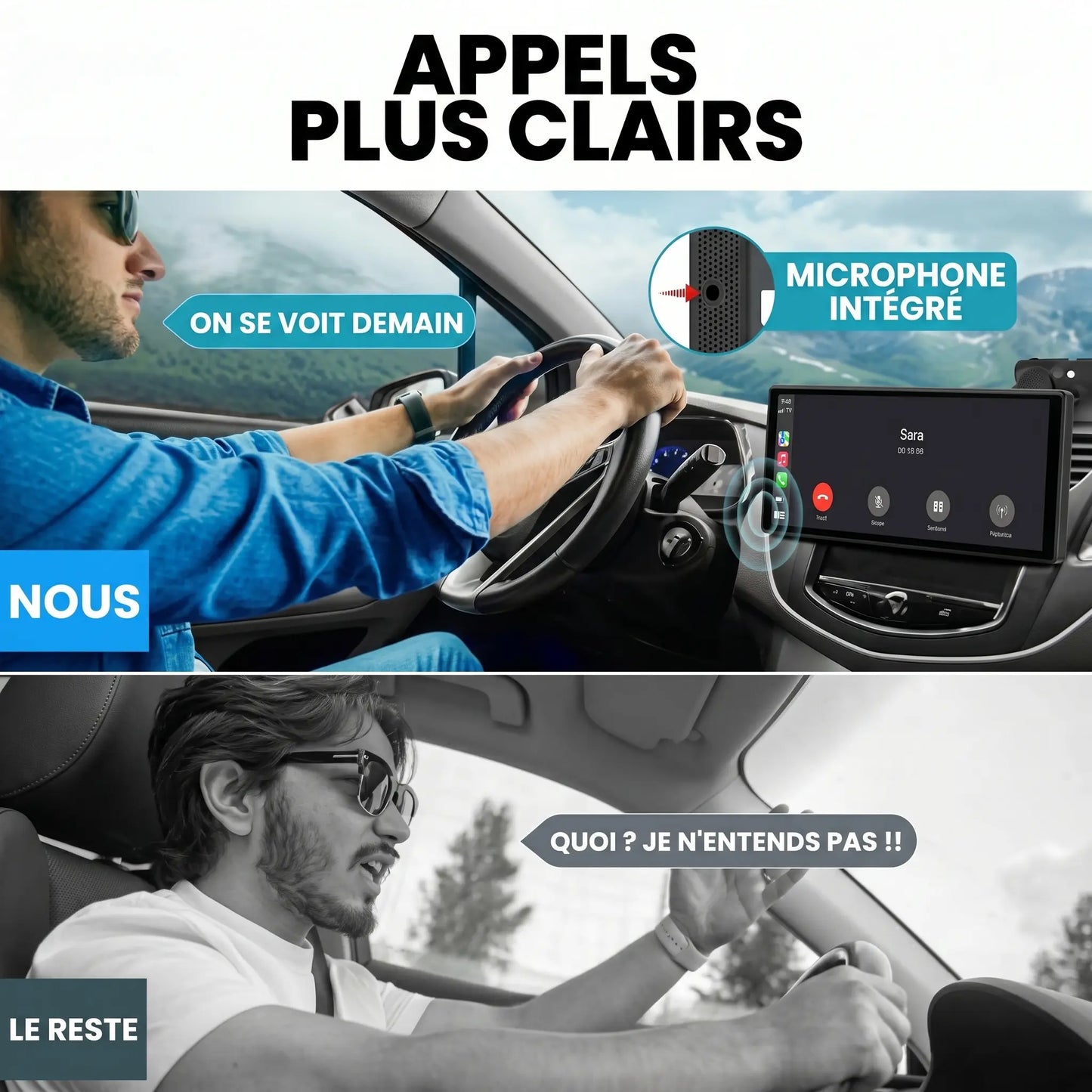 Drive Pro - Écran CarPlay Sans Fil + Caméra 4K
