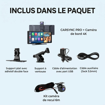 Drive Pro - Écran CarPlay Sans Fil + Caméra 4K
