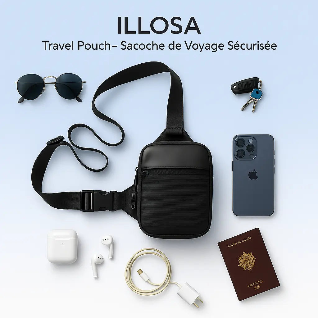ILLOSA Travel Pouch - Sacoche de Voyage Sécurisée